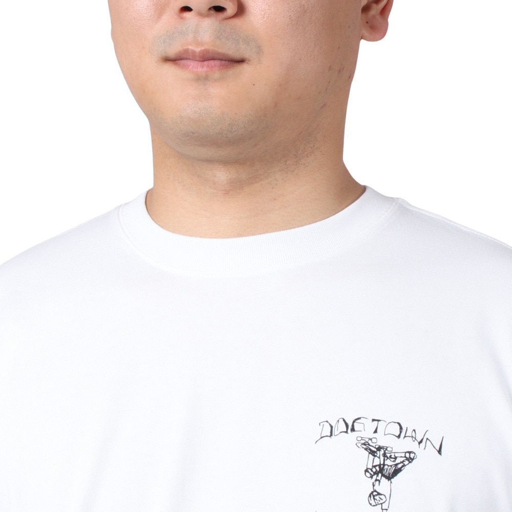 ニューエラ（NEW ERA）（メンズ）長袖 コットン Tシャツ DOG TOWN ドッグタウン クロスロゴ ホワイト レギュラーフィット 13772331