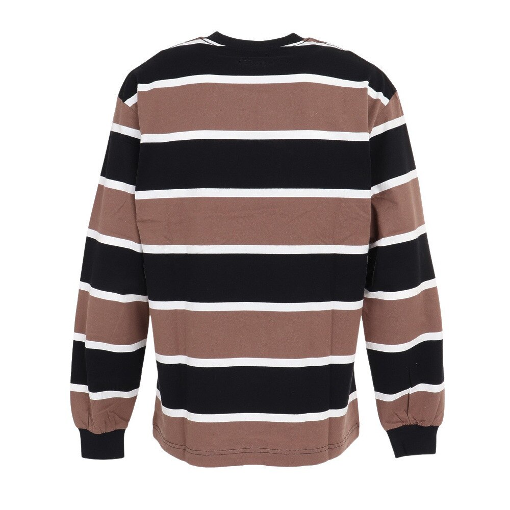 エクストララージ（メンズ）長袖Tシャツ メンズ STANDARD LOGO STRIPED  101233011012-BLACK