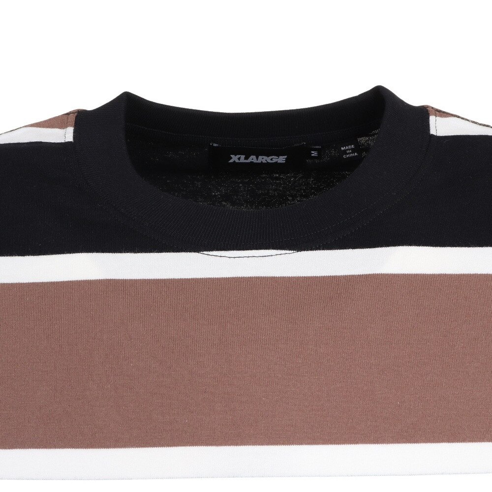 エクストララージ（メンズ）長袖Tシャツ メンズ STANDARD LOGO STRIPED  101233011012-BLACK