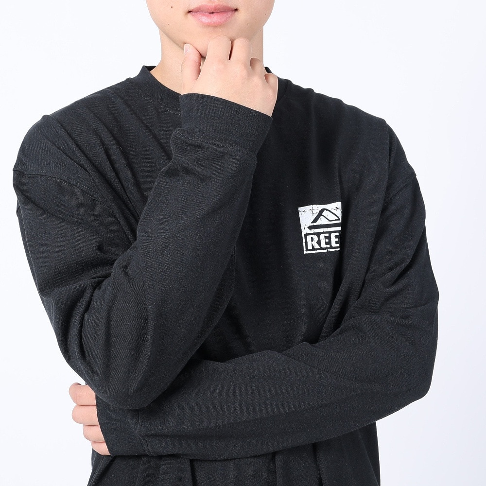 リーフ（REEF）（メンズ）SQUARE LOGO 長袖Tシャツ RFTEM2335-BLK