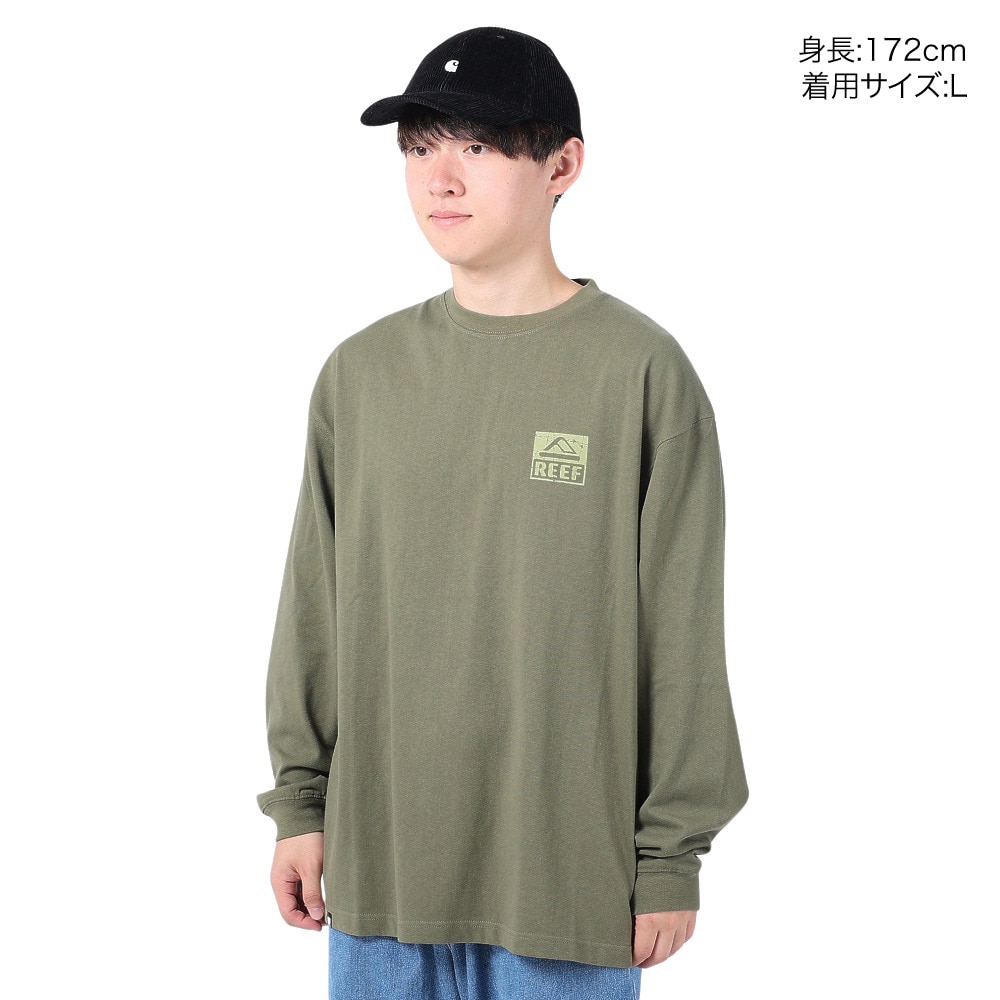 リーフ（REEF）（メンズ）SQUARE LOGO 長袖Tシャツ RFTEM2335-GRN