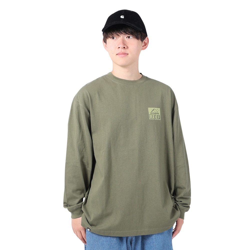 リーフ（REEF）（メンズ）SQUARE LOGO 長袖Tシャツ RFTEM2335-GRN