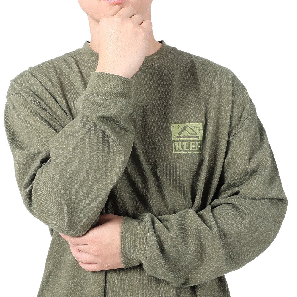 リーフ（REEF）（メンズ）SQUARE LOGO 長袖Tシャツ RFTEM2335-GRN