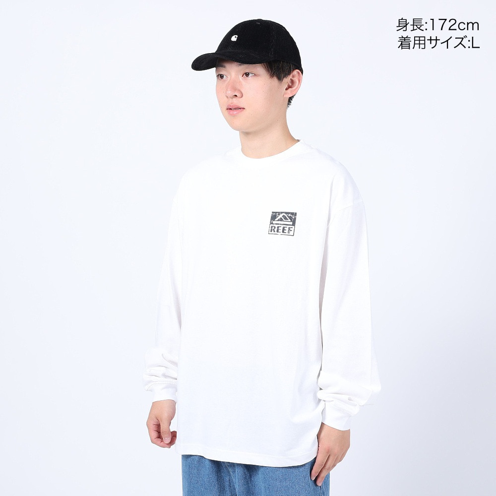 リーフ（REEF）（メンズ）SQUARE ロゴ 長袖Tシャツ RFTEM2335-WHT