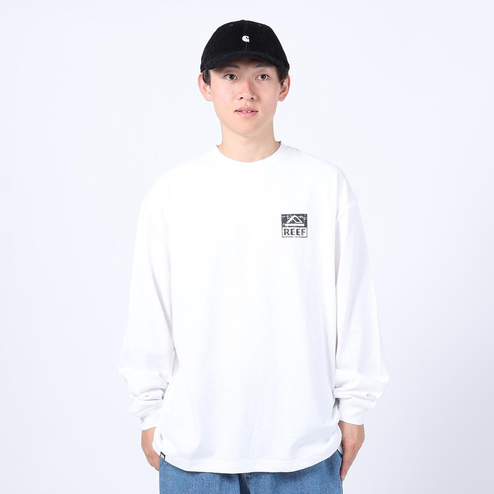 リーフ（REEF）（メンズ）SQUARE ロゴ 長袖Tシャツ RFTEM2335-WHT