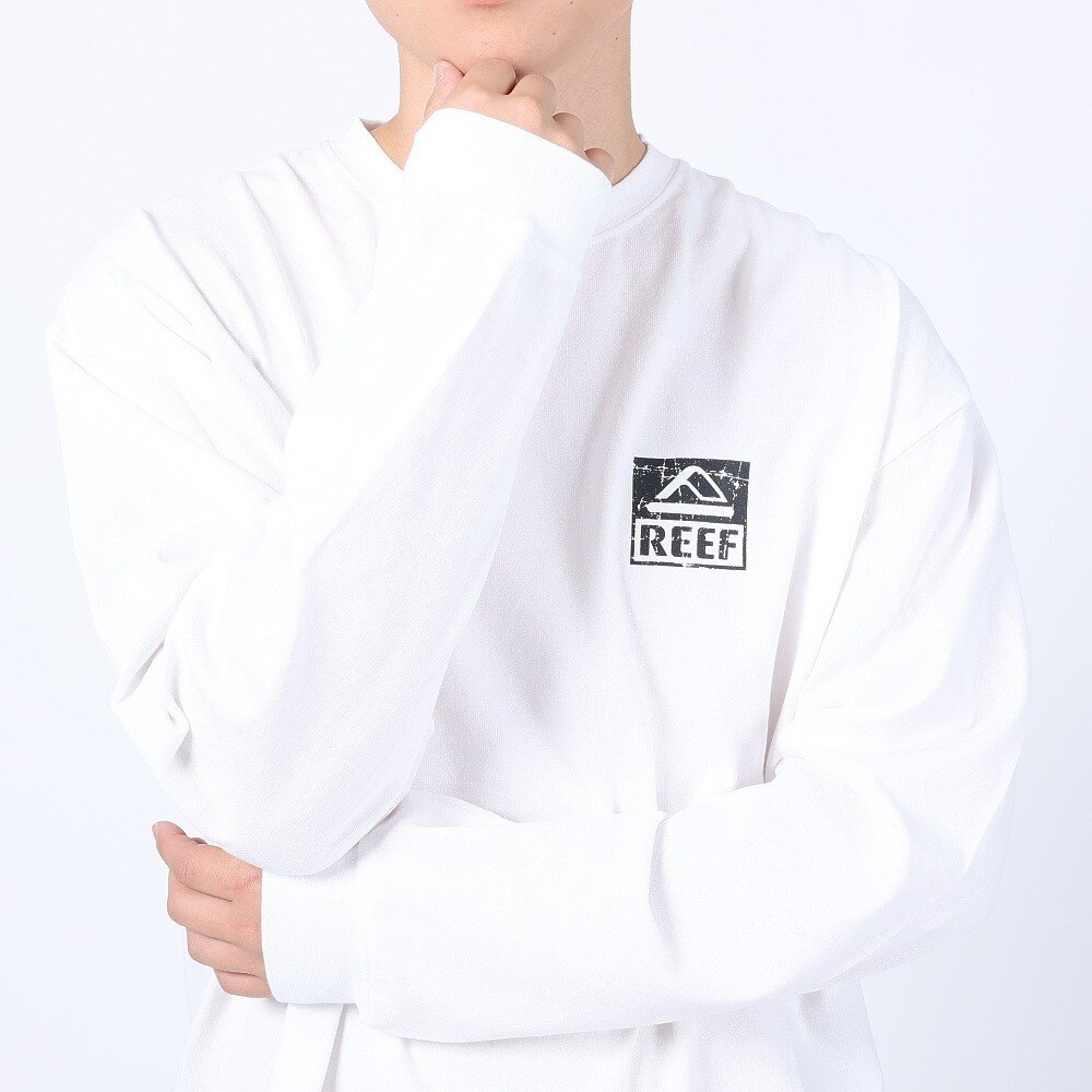 リーフ（REEF）（メンズ）SQUARE ロゴ 長袖Tシャツ RFTEM2335-WHT