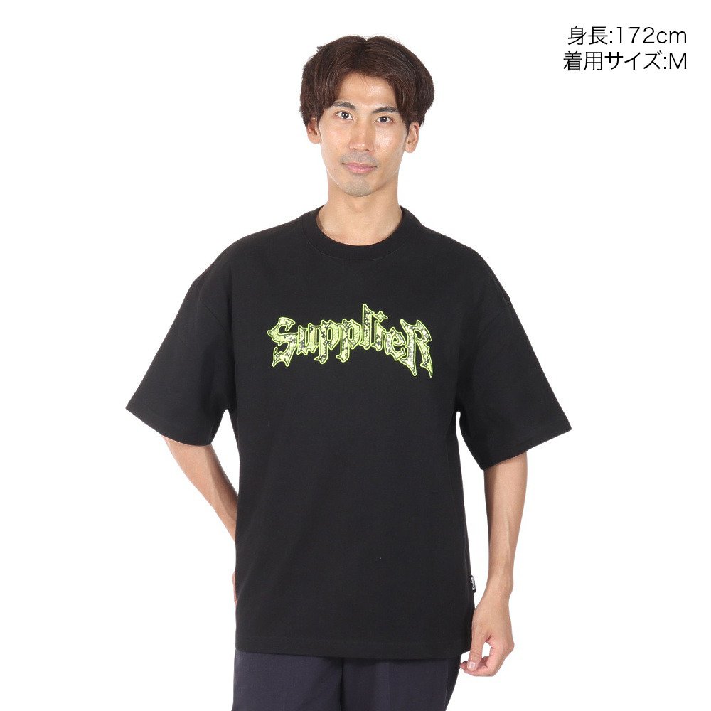 サプライヤー（SUPPLIER）（メンズ）半袖Tシャツ メンズ パイソンアイアンロゴヘビーウェイト 22SSD2-08104-018-BK