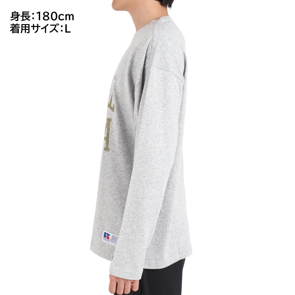ラッセル（RUSSELL）（メンズ）88/12 ロングスリーブ クルーネックTシャツ Wide RBM23F0006 MGRY