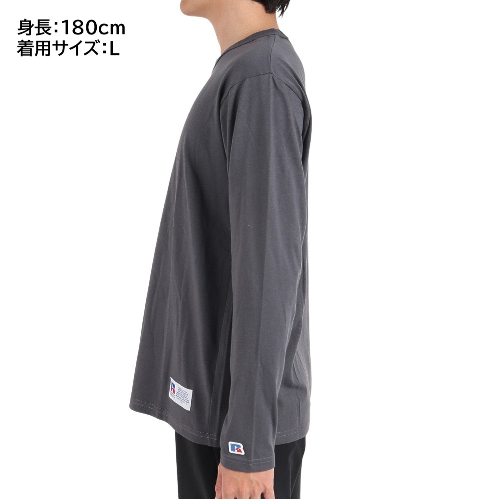 ラッセル（RUSSELL）（メンズ）T/C 長袖クルーネックTシャツ RBM23F0011 CGRY