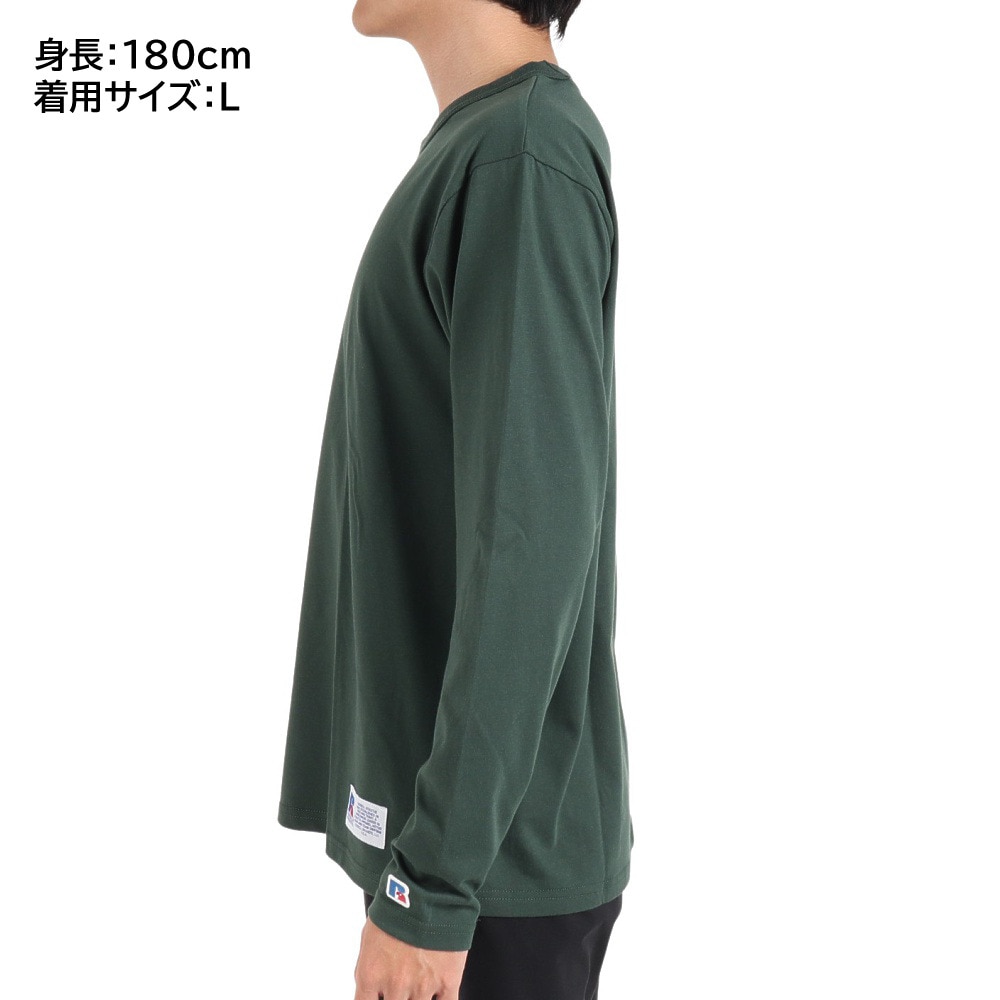 ラッセル（RUSSELL）（メンズ）T/C 長袖クルーネックTシャツ RBM23F0011 DGRN