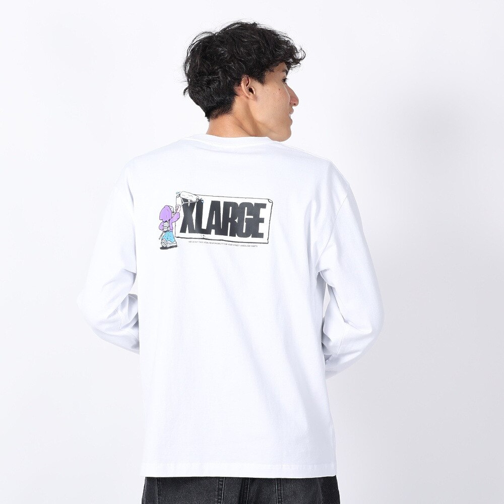 エクストララージ（メンズ）STREET VANDALISM 長袖Tシャツ 101234011004-WHITE