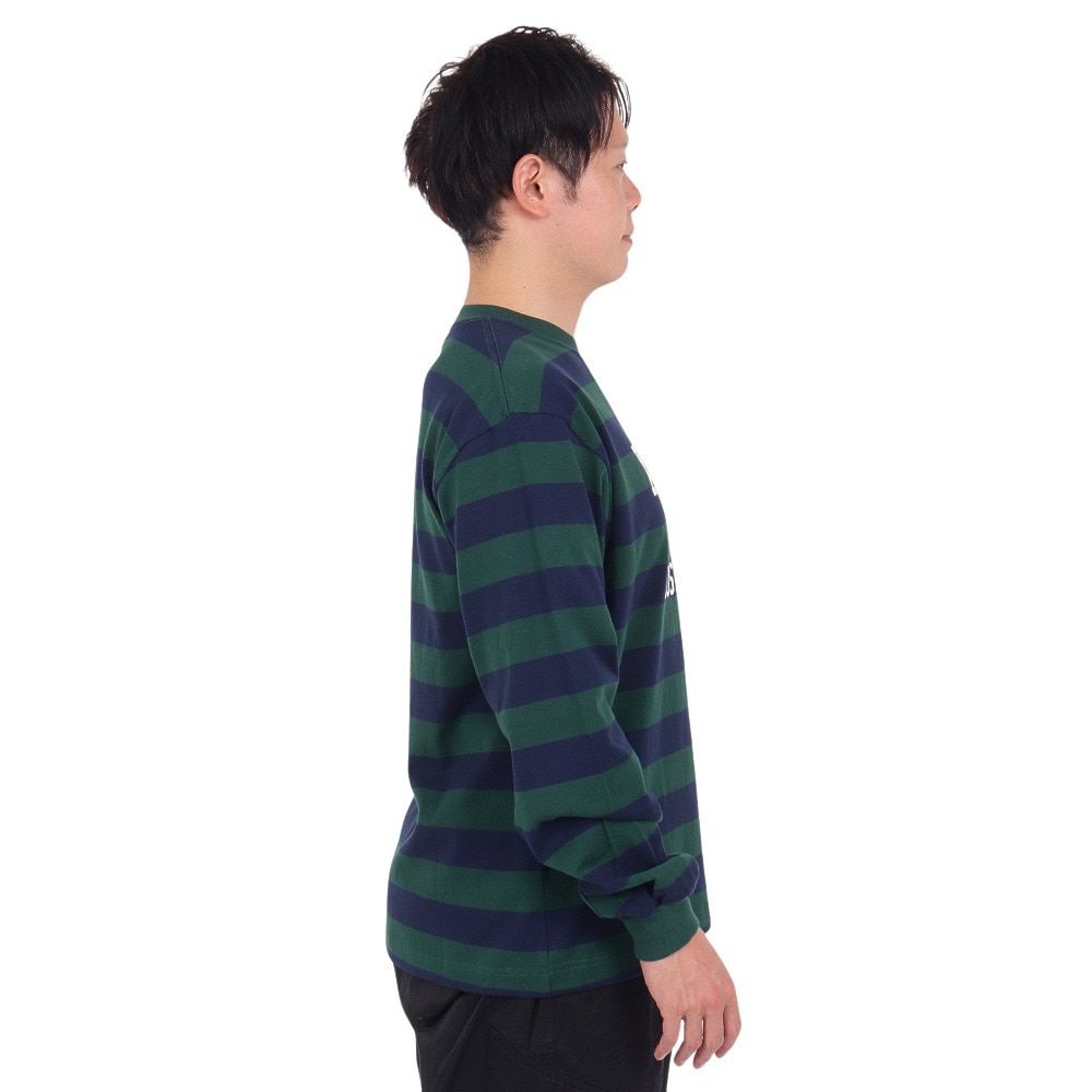エクストララージ（XLARGE）（メンズ）COLLEGE LOGO STRIPED 長袖ボーダーTシャツ 101234011006-GREEN