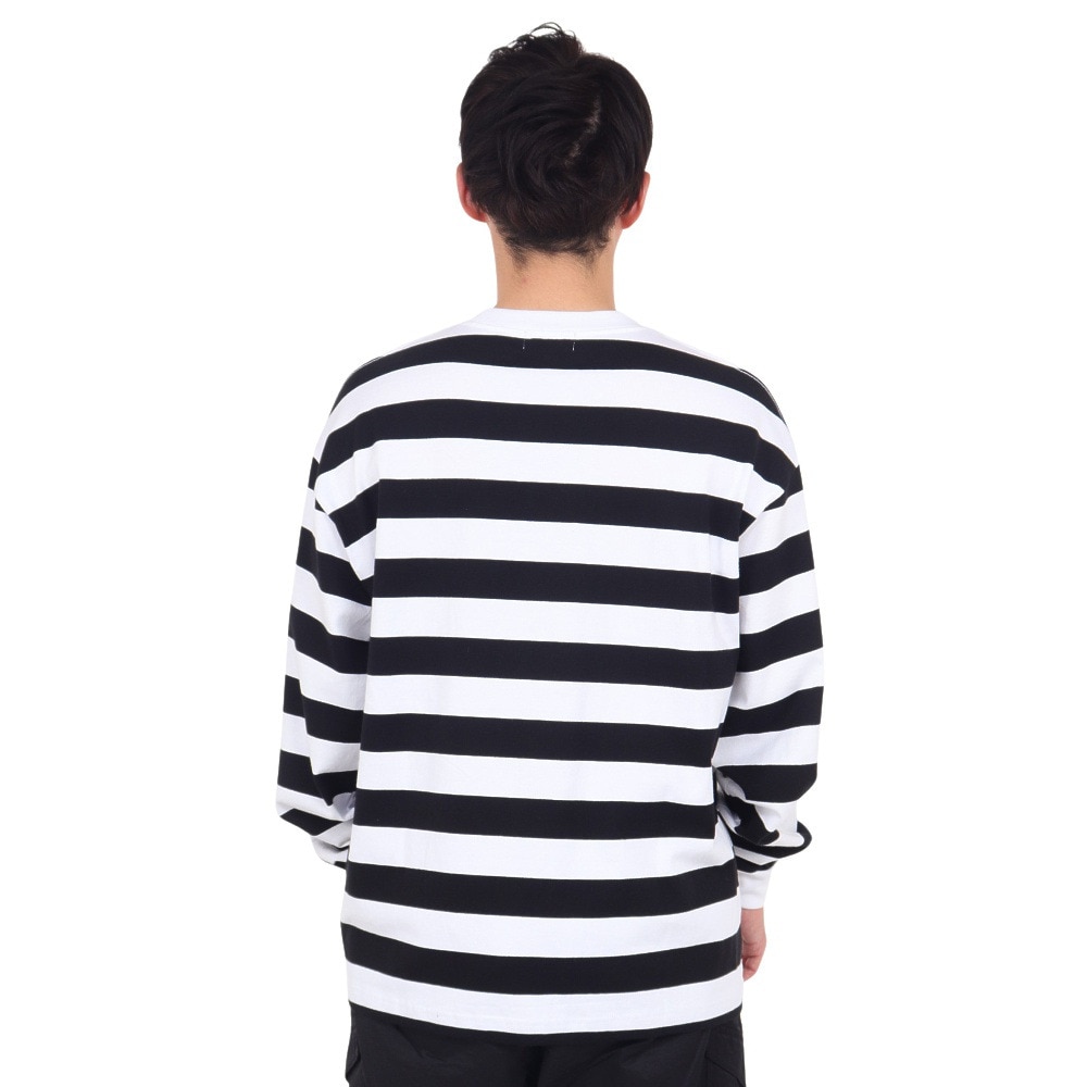 エクストララージ（XLARGE）（メンズ）COLLEGE LOGO STRIPED 長袖ボーダーTシャツ 101234011006-WHITE