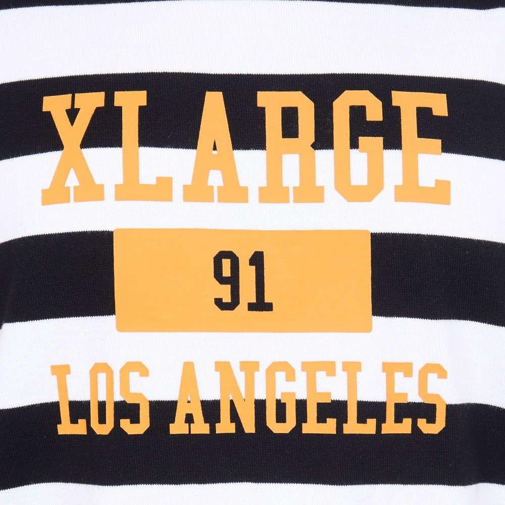 エクストララージ（XLARGE）（メンズ）COLLEGE LOGO STRIPED 長袖ボーダーTシャツ 101234011006-WHITE