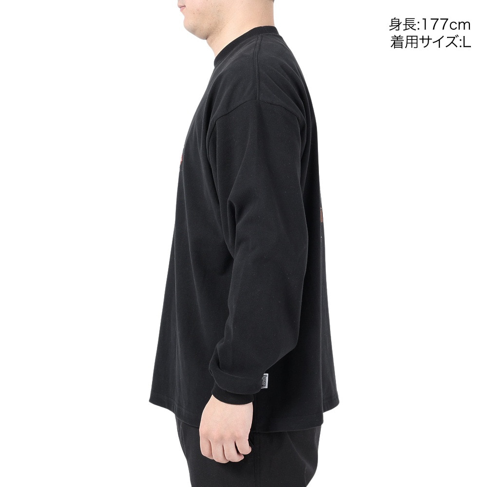 ベンデイビス（BEN DAVIS）（メンズ、レディース）HARVEST BRUSHED 長袖Tシャツ 24380022-01BLK