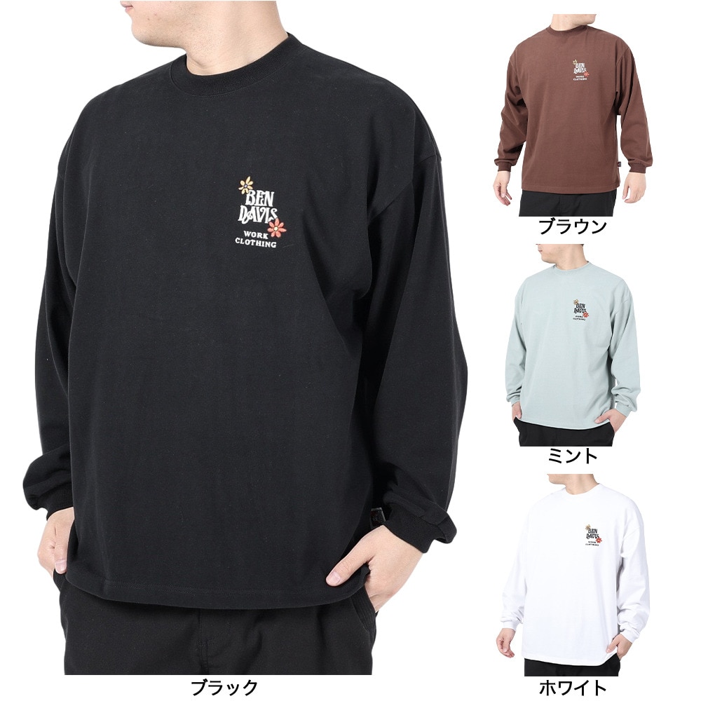 ベンデイビス（BEN DAVIS）（メンズ、レディース）HARVEST BRUSHED 長袖Tシャツ 24380022-32BRW