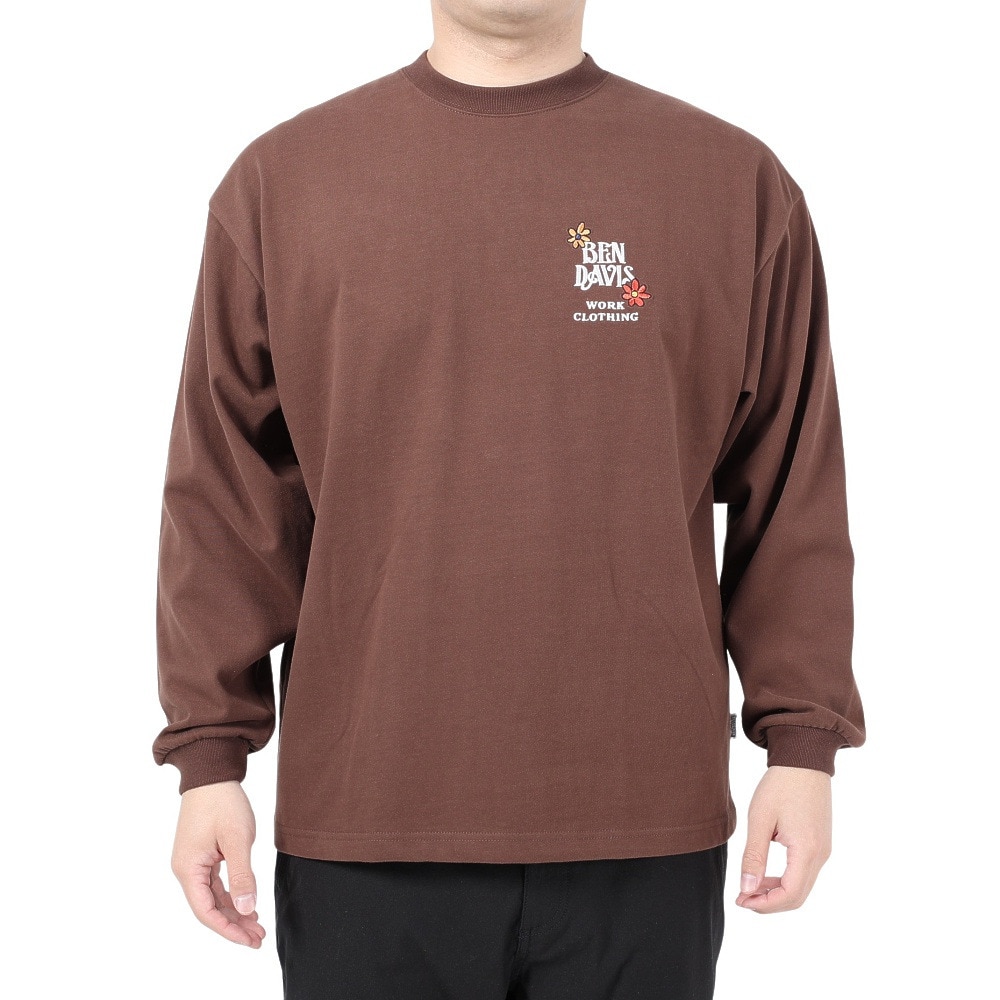 ベンデイビス（BEN DAVIS）（メンズ、レディース）HARVEST BRUSHED 長袖Tシャツ 24380022-32BRW