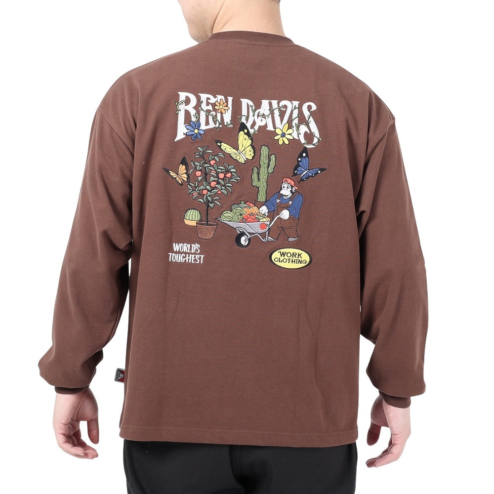 ベンデイビス（BEN DAVIS）（メンズ、レディース）HARVEST BRUSHED 長袖Tシャツ 24380022-32BRW