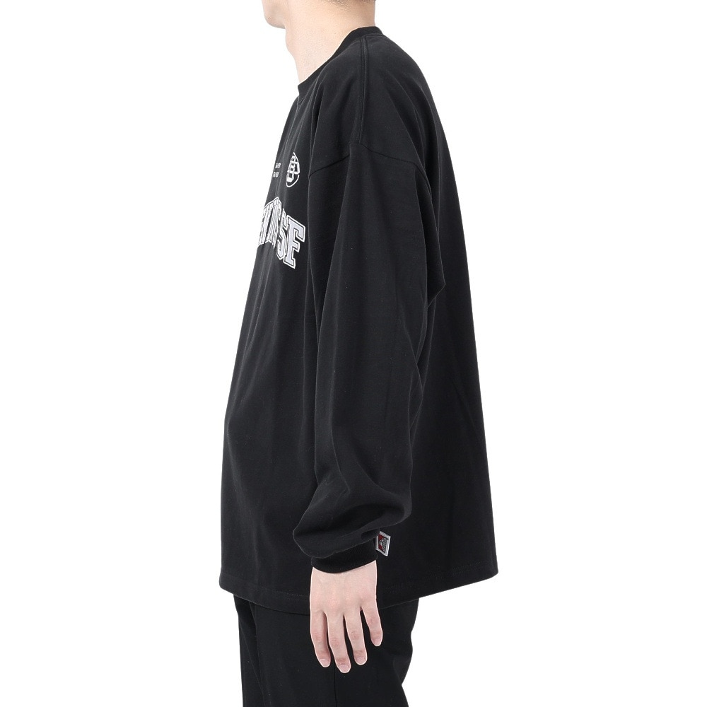 ベンデイビス（BEN DAVIS）（メンズ）カレッジ ブラッシュド 長袖Tシャツ 24380023-01BLK