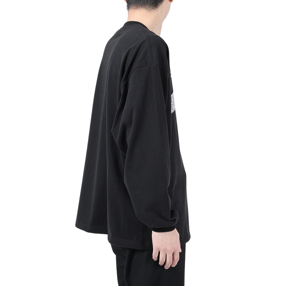 ベンデイビス（BEN DAVIS）（メンズ）カレッジ ブラッシュド 長袖Tシャツ 24380023-01BLK