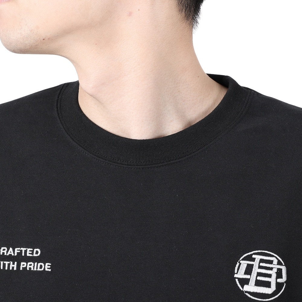 ベンデイビス（BEN DAVIS）（メンズ）カレッジ ブラッシュド 長袖Tシャツ 24380023-01BLK