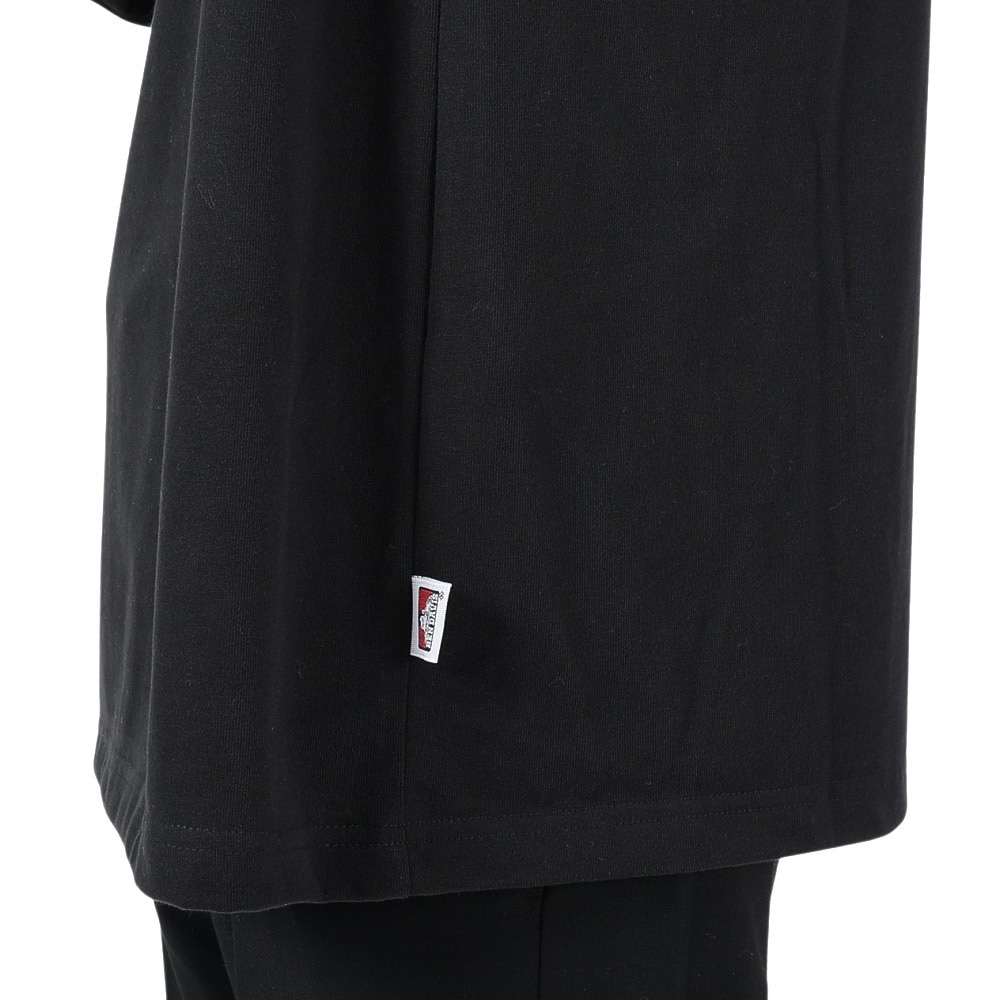 ベンデイビス（BEN DAVIS）（メンズ）カレッジ ブラッシュド 長袖Tシャツ 24380023-01BLK