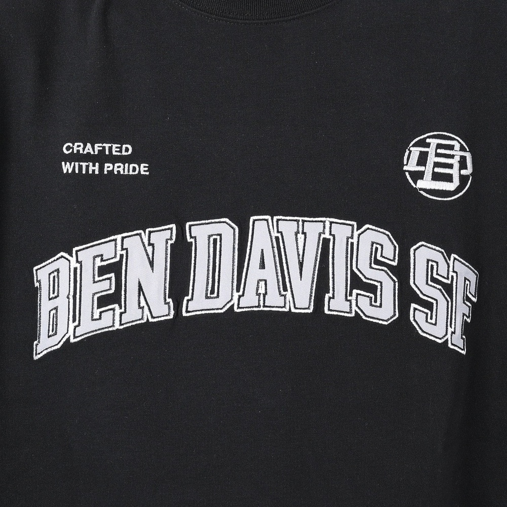ベンデイビス（BEN DAVIS）（メンズ）カレッジ ブラッシュド 長袖Tシャツ 24380023-01BLK