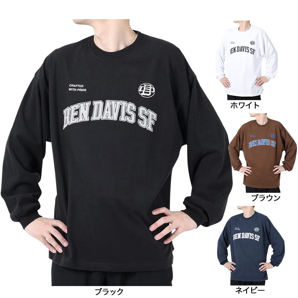 ベンデイビス（BEN DAVIS）（メンズ）カレッジ ブラッシュド 長袖Tシャツ 24380023-32BRW