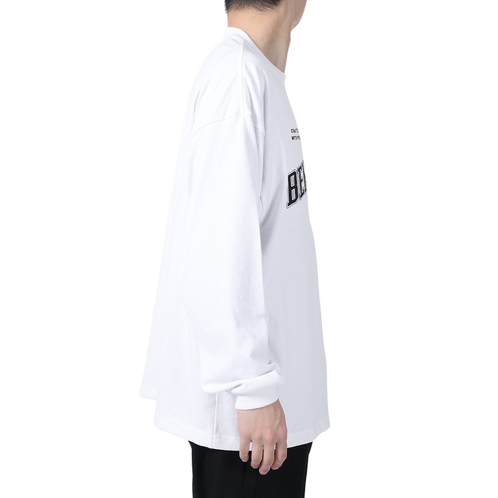 ベンデイビス（BEN DAVIS）（メンズ）カレッジ ブラッシュド 長袖Tシャツ 24380023-07WHT