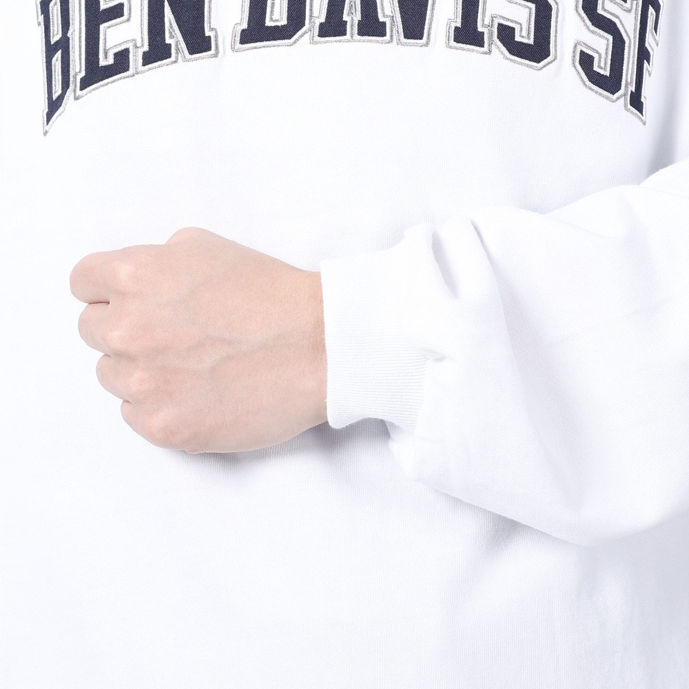 ベンデイビス（BEN DAVIS）（メンズ）カレッジ ブラッシュド 長袖Tシャツ 24380023-07WHT