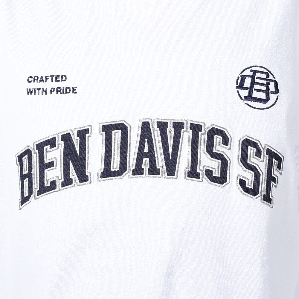 ベンデイビス（BEN DAVIS）（メンズ）カレッジ ブラッシュド 長袖Tシャツ 24380023-07WHT