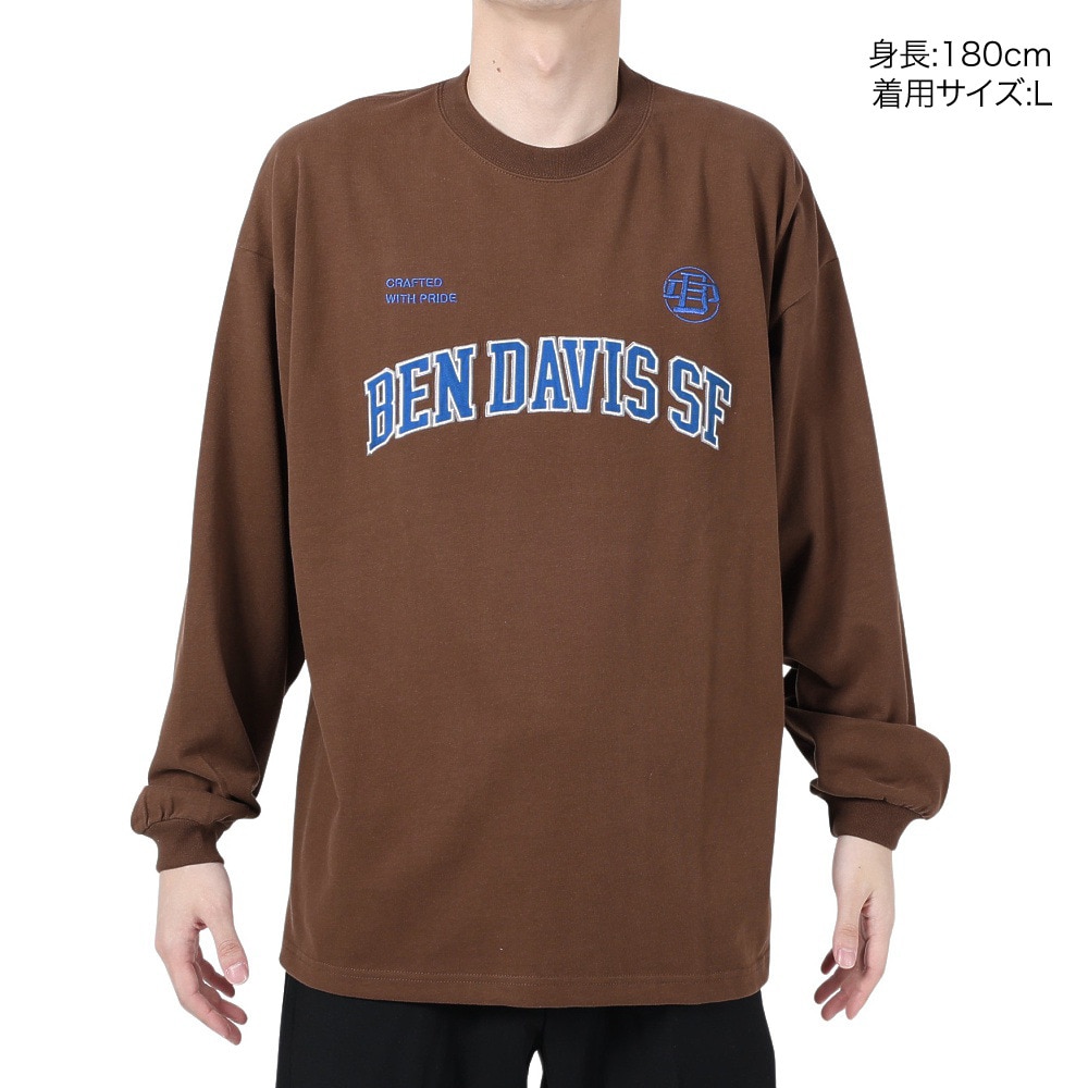ベンデイビス（BEN DAVIS）（メンズ）カレッジ ブラッシュド 長袖Tシャツ 24380023-32BRW