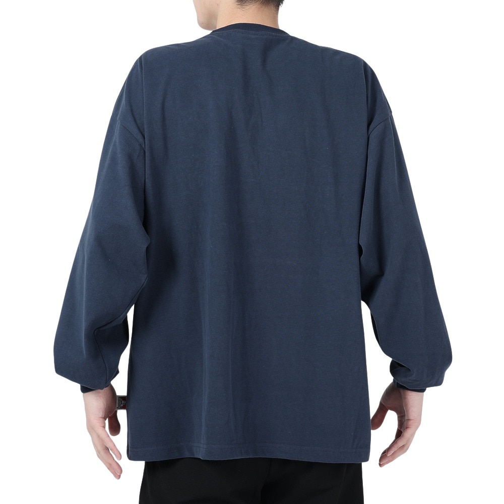 ベンデイビス（BEN DAVIS）（メンズ）カレッジ ブラッシュド 長袖Tシャツ 24380023-60NAV