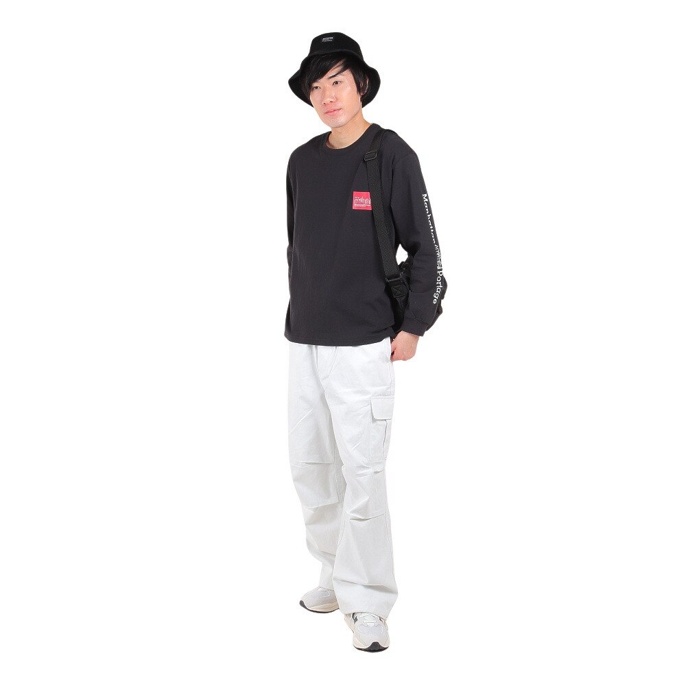 ManhattanPortage（メンズ）長袖プリントTシャツ MP-M371 BLK