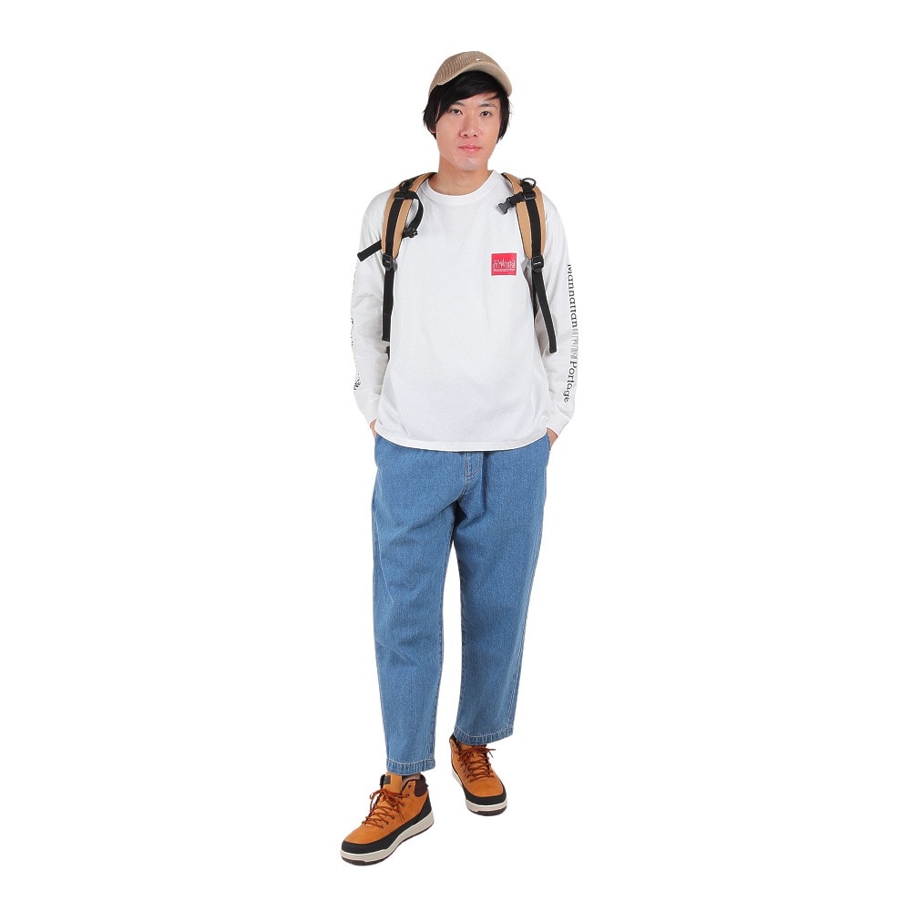 ManhattanPortage（メンズ）長袖プリントTシャツ MP-M371 WHT
