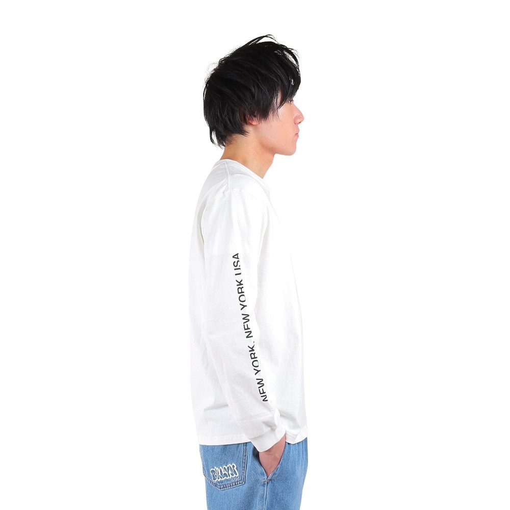 ManhattanPortage（メンズ）長袖プリントTシャツ MP-M371 WHT