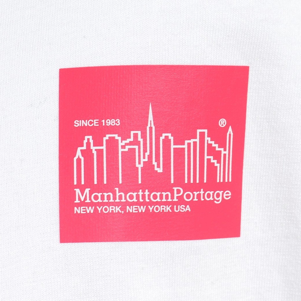 ManhattanPortage（メンズ）長袖プリントTシャツ MP-M371 WHT