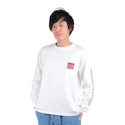 ManhattanPortage(メンズ)長袖プリントTシャツ MP-M371 WHT