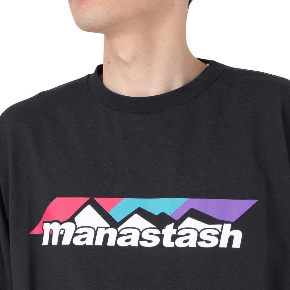 マナスタッシュ（MANASTASH）（メンズ）RE:CTN 長袖スキームロゴTシャツ 792-3230012 BLACK