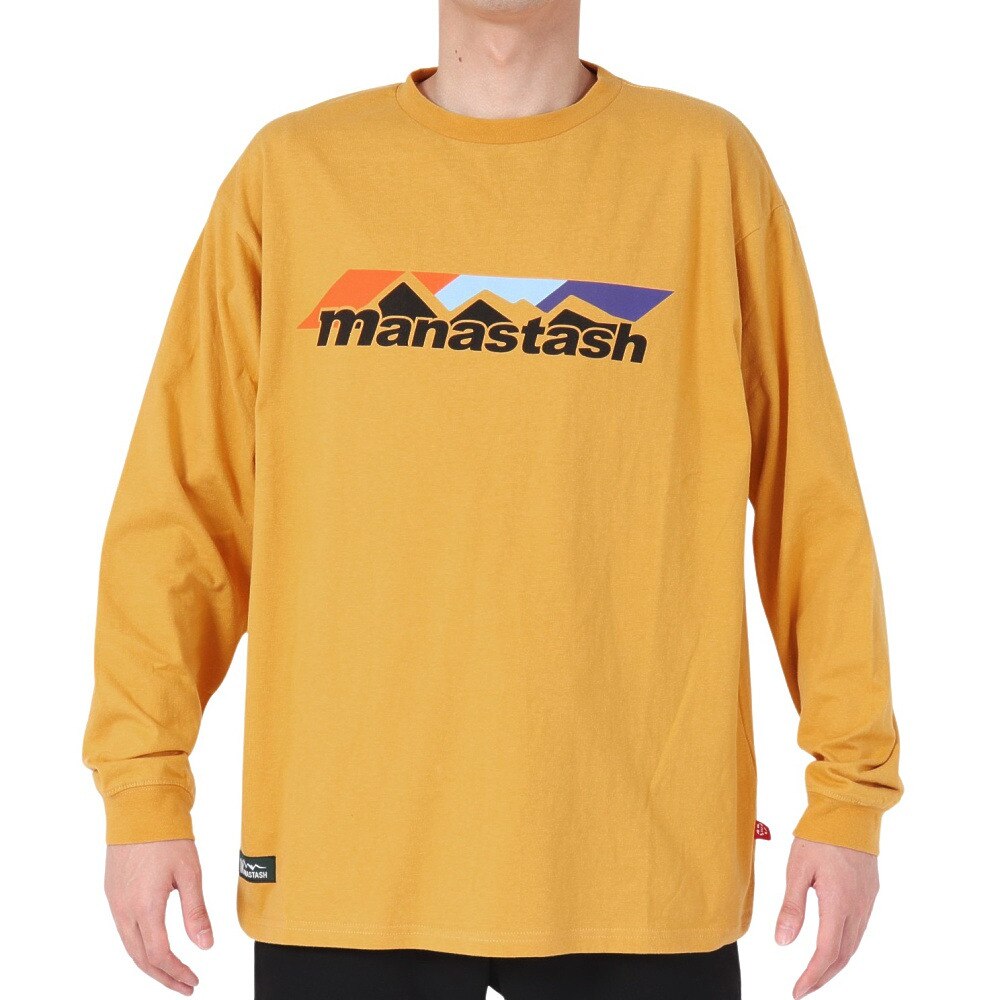 マナスタッシュ（MANASTASH）（メンズ）RE:CTN 長袖スキームロゴTシャツ 792-3230012 YELLOW