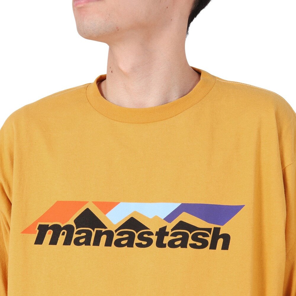 マナスタッシュ（MANASTASH）（メンズ）RE:CTN 長袖スキームロゴTシャツ 792-3230012 YELLOW