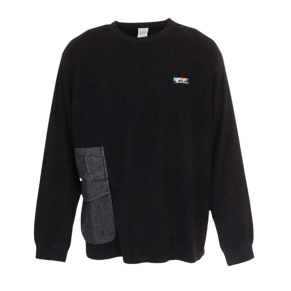 マナスタッシュ(MANASTASH)(メンズ)ナッグパイルポケットTシャツ 792-3230024 BLACK スポーツ用品はスーパースポーツゼビオ