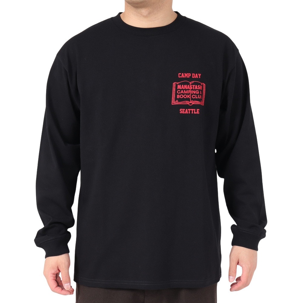 マナスタッシュ（MANASTASH）（メンズ）CiTee 長袖Tシャツ BOOK CLUB 792-3230025 BLACK