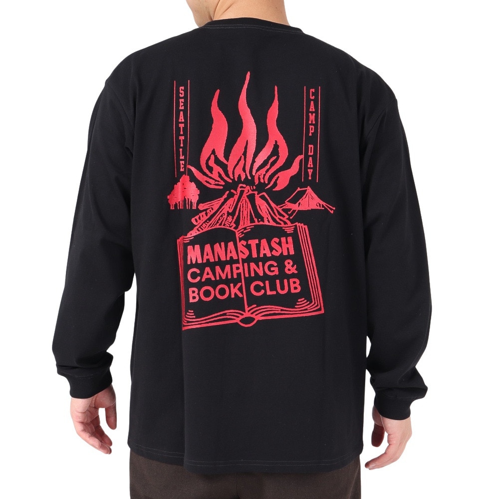 マナスタッシュ（MANASTASH）（メンズ）CiTee 長袖Tシャツ BOOK CLUB 792-3230025 BLACK
