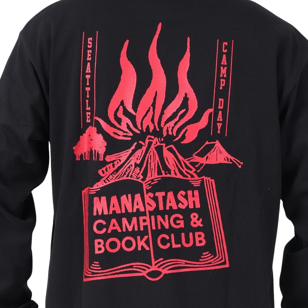 マナスタッシュ（MANASTASH）（メンズ）CiTee 長袖Tシャツ BOOK CLUB 792-3230025 BLACK