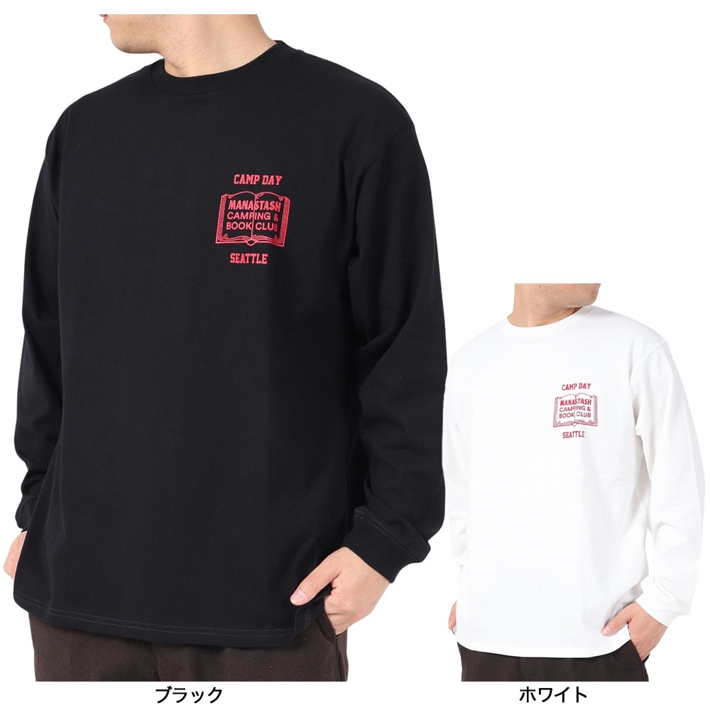 マナスタッシュ（MANASTASH）（メンズ）CiTee 長袖Tシャツ BOOK CLUB 792-3230025 WHITE