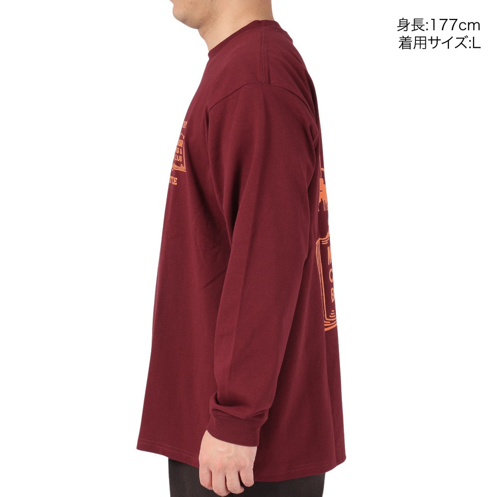 マナスタッシュ（MANASTASH）（メンズ）CiTee 長袖Tシャツ BOOK CLUB 792-3230025 BURDUNDY