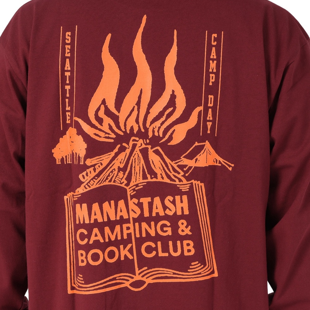 マナスタッシュ（MANASTASH）（メンズ）CiTee 長袖Tシャツ BOOK CLUB 792-3230025 BURDUNDY