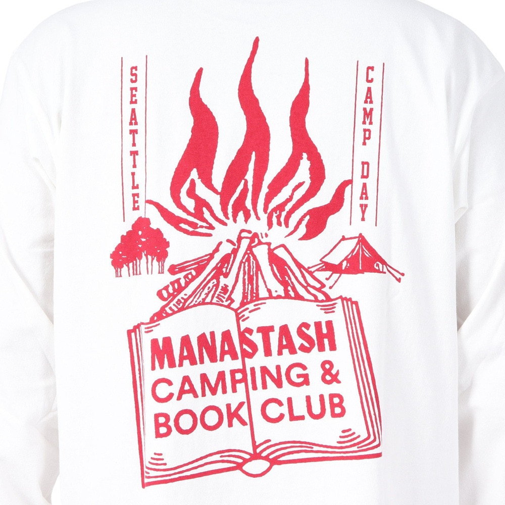マナスタッシュ（MANASTASH）（メンズ）CiTee 長袖Tシャツ BOOK CLUB 792-3230025 WHITE