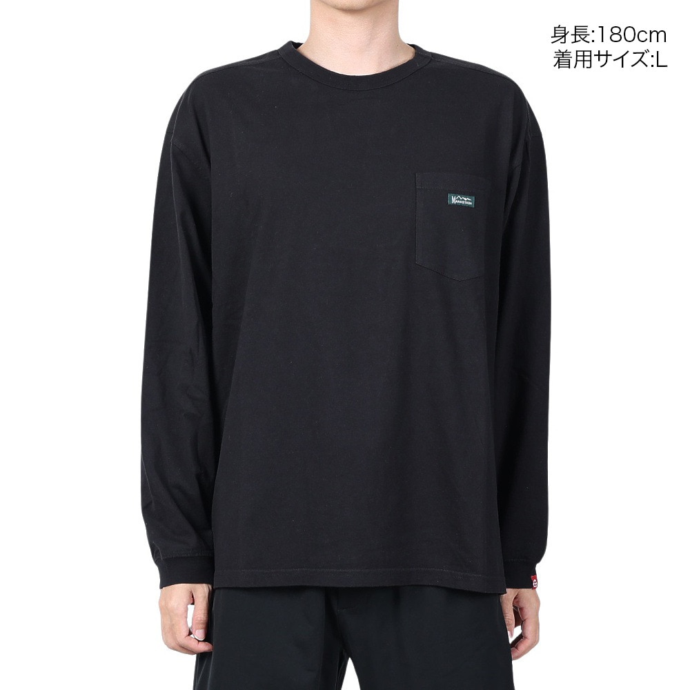 マナスタッシュ（MANASTASH）（メンズ）ベントロングスリーブTシャツ 792-4130003 BLACK